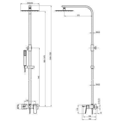 Душова система TOPAZ LEXI TL 21102-H57-00
