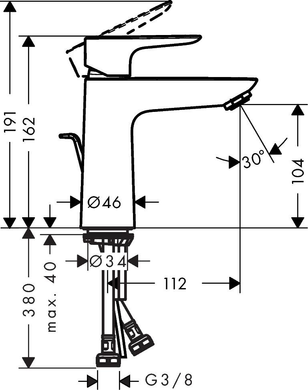 Змішувач для раковини Hansgrohe Talis E 110 71710340