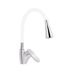 Змішувач для кухні Lidz Tani 007F3 з гнучким виливом (k40) LDTAN007F3WCR40423 Chrome/White