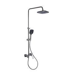 Душова система універсальна Qtap Gemini на три споживачі (з виливом) QTGEM111GMB45688 Gunmetal Black PVD