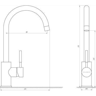 Змішувач для кухні Globus Lux LAZER GLLR-0203S-10-BB