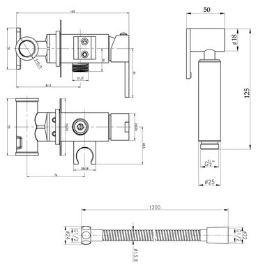 Набір для гігієнічного душу Qtap Inspai-Varius QT259710842859NB