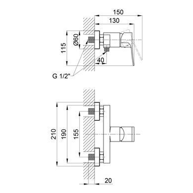 Змішувач для душу Qtap Nihonto 4022101CB